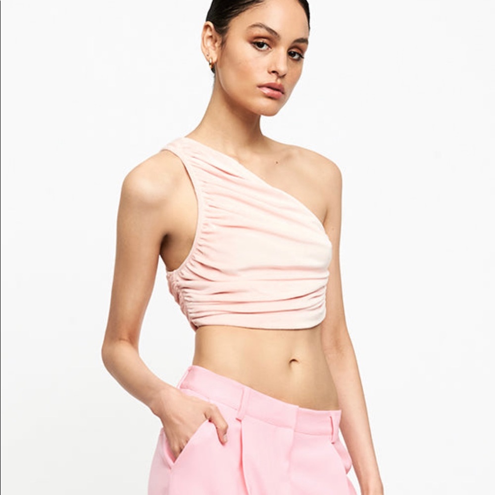 LIONESS ONE SHOULDER CROP TOP